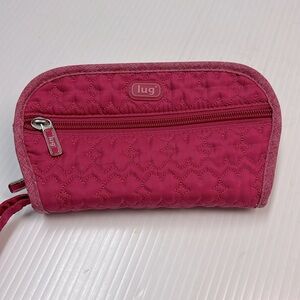 Lug Live Life In Hot Pink Color Flipper Jewelry Clutch Evening Purse
